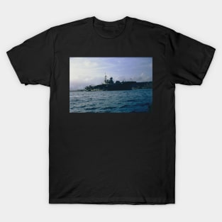 HMS Hermes aircraft carrier docked somewhere in the Med in the 1960s T-Shirt